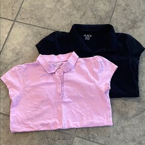 Place Kids Polo Shirts - Light Pink and Dark Blue